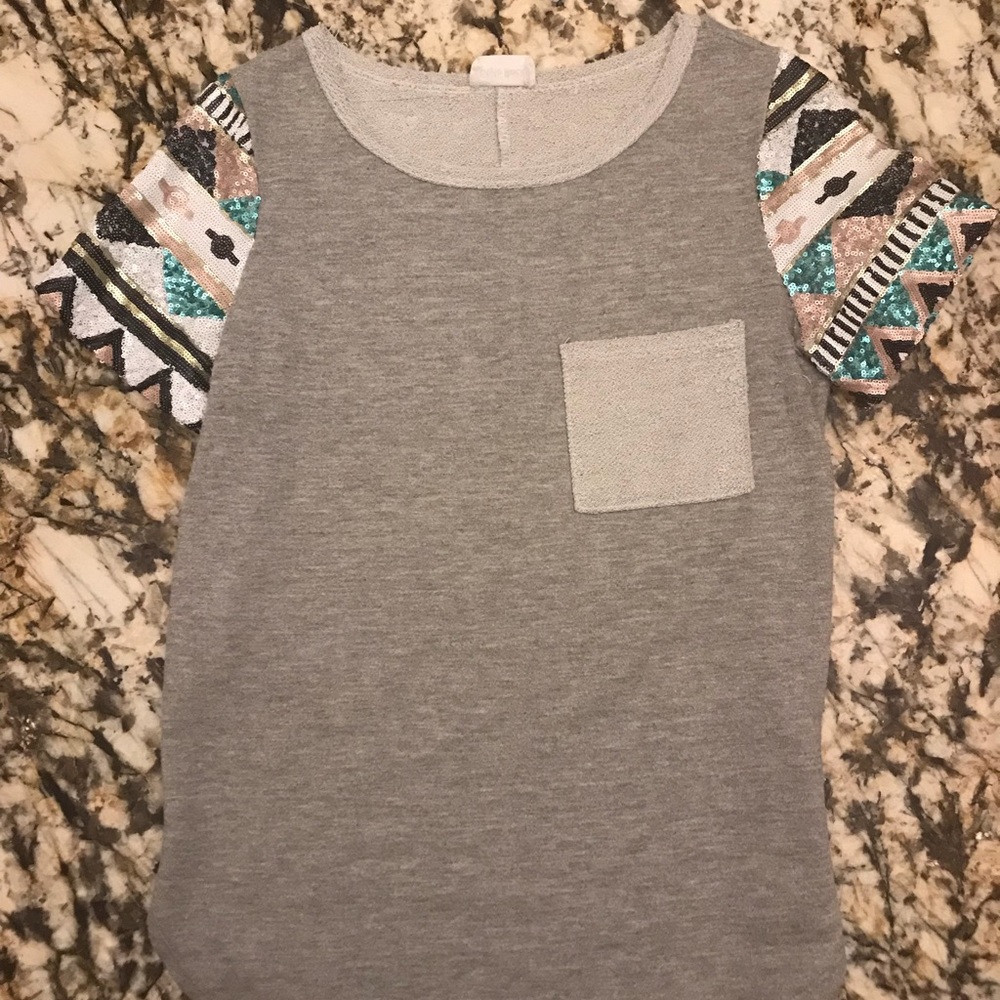 Women’s Sequined Gray Top